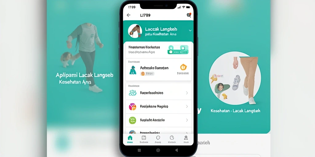 Antarmuka pengguna LI789 yang menampilkan fungsi Lacak Langkah.