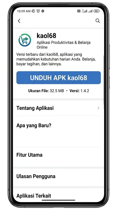 Tampilan halaman APK kaol68