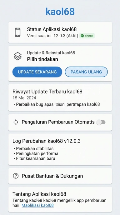 Tampilan riwayat versi kaol68